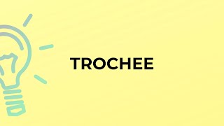 What is the meaning of the word TROCHEE [upl. by Clementi]