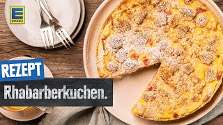 Rhabarberkuchen mit Pudding und Streuseln  Springform Kuchen Rezept [upl. by Pirri]