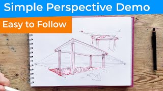 Two Point Perspective Demonstration  Drawing a Table [upl. by Carlick41]