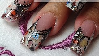 uñas acrilicas paso a paso 2017 como hacer decorado faciles y bonitas [upl. by Otirecul]