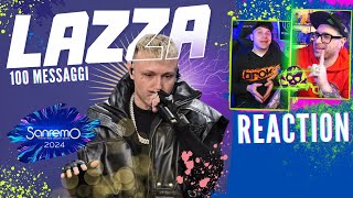 Lazza  100 messaggi  live Sanremo   REACTION by Arcade Boyz [upl. by Nahtan193]