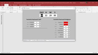 DataBase Calendario Festività Parte Terza Con Orologio Conta Giorni [upl. by Jeannette]