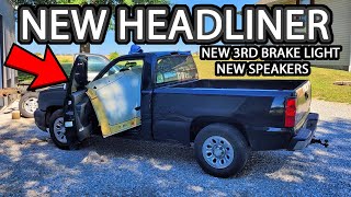 How to Remove and Replace Chevy Silverado Headliner Plus New 3rd Brake light and Rear Speakers [upl. by Col493]