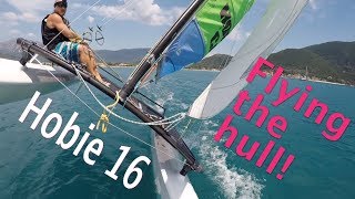 How to fly the hull a Hobie 16 tutorial [upl. by Merth20]