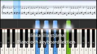 Blinka lilla stjärna piano och keyboard med noter ackord och text [upl. by Felton]