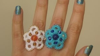 22 TUTORIAL ANELLO ORECCHINI ANKARS CHIACCHIERINO AD AGO RING NEEDLE TATTING Frivolitè фриволите [upl. by Aiz]