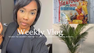 NEW HAIRCUT Baecation Trip Canceled Trying Aldis viral seafood bag and more [upl. by Perle604]