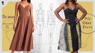 Making a Classy DIY COCKTAIL DRESS For My Birthday  Dress Pattern Making  Kim Dave [upl. by Viking]