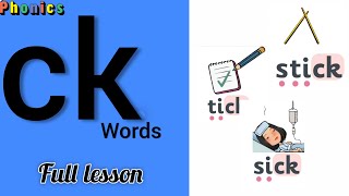 Jolly phonics ck words ck words phonics ck Blending words [upl. by Nottirb]