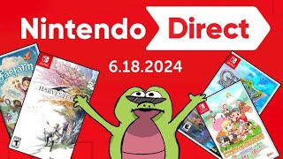 FARMING AND FORGETTABLE JRPGs  LETS GOOOO 🔴 NINTENDO DIRECT 6182024 [upl. by Kwon327]