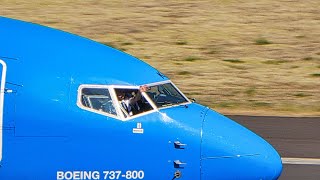 KIND PILOT Cockpit Window Open TUI B737 at Madeira Airport [upl. by Bohon]