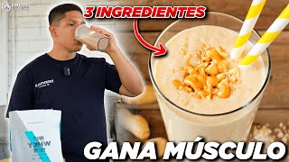 🥤BATIDO PARA GANAR MASA MUSCULAR ALTO EN PROTEÍNAS💪✅ [upl. by Adihsaar]