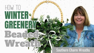 How To Beaded Hoop Winter Wreath with Designer Laurie Anne [upl. by Asiralc]