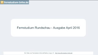 Fernstudium Rundschau April 2016 [upl. by Hunger]