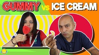 GUMMY FOOD vs ICE CREAM Gominolas vs Helados [upl. by Meehaf]