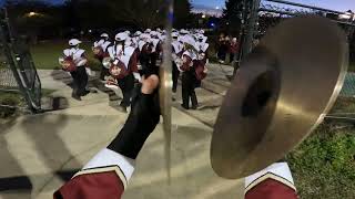 FSU Marching Chiefs Big 8 Drumline  March Over Cymbal Cam Part 1  113024 [upl. by Rawna]