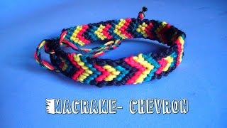 Tutorial Pulsera de hilo facil  Macrame ⇢ Chevron 2 [upl. by Sky]