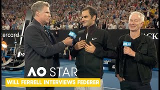 Will Ferrell Interviews Roger Federer  AO Stars [upl. by Ahsemak]