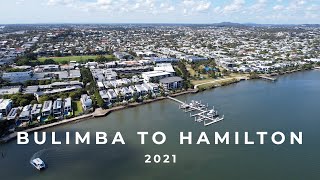 4K Aerial Footage  Bulimba to Hamilton Queensland Australia [upl. by Anahsirk]