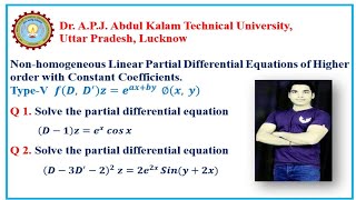 23 TypeVNonhomogeneous Linear PDEUnit1MathematicsIVaktu [upl. by Ojok]