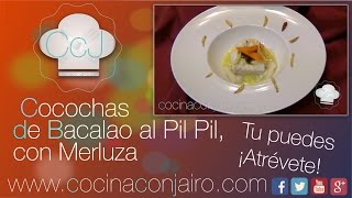 Cocochas de Bacalao al Pil Pil con Merluza  Como hacer pil pil  Recetas de Cocina [upl. by Marris]