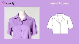 SEW Buttoned Blouse  Victoria Crop Blouse Top  DIY [upl. by Pasol]