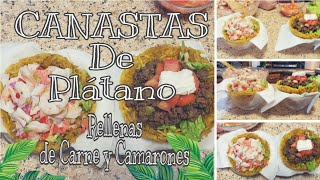 CANASTAS De Plátano rellenas de Camarones y Carne 🇵🇷 [upl. by Drogin]