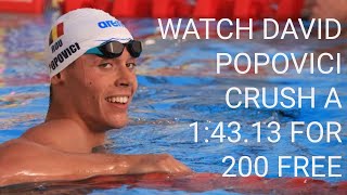 How Fast is David Popovici at 200 Free [upl. by Yggam]