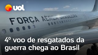 Quarto avião da FAB com resgatados da guerra em Israel chega ao Brasi [upl. by Namaan]