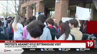 Kent State students protest oncampus event hosting Kyle Rittenhouse [upl. by Anilys]