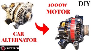 How To Turn Car Alternator Into Powerful Motor [upl. by Aynekal]