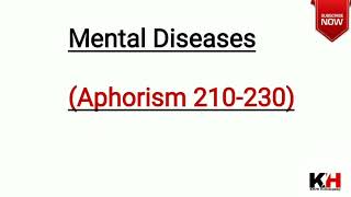 Mental Diseases  One sided Diseases  Mental Disease Homeopathic Concept  Aphorism 210230 [upl. by Aseeral]