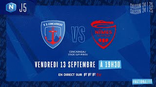 J5 I US Concarneau vs Nîmes Olympique en replay 10 I National FFF 20242025 [upl. by Kcitrap]