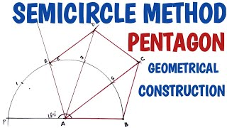 How to draw a Pentagon using semicircle method [upl. by Mide]