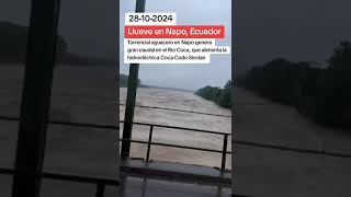 Aguacero en Napo genera gran caudal en el Río Coca que alimenta a la mayor hidroeléctrica del país [upl. by Eiramasil]