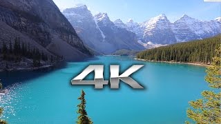 Endless Looping 4K Scene Moraine Lake Banff Alberta  Nature Sounds Screensaver [upl. by Ayotel]