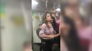 Girls create drama inside Delhi Metro Watch Video  Oneindia News [upl. by Ajim602]