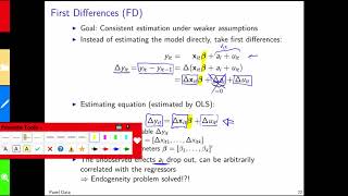 Ökonometrie Teil 1135 Unobserved Effects Model First Differences Fixed Effects [upl. by Inajar]