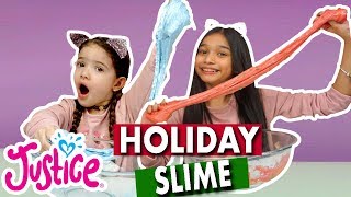 Slime Challenge  Holiday Edition 💗 JUSTICE [upl. by Tsirhc]