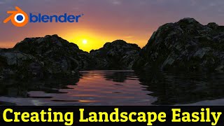 Creating Landscape And Terrain Easily  Blender 33 Tutorial [upl. by Enaasiali]