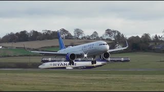 Two New United Airlines Airbus A321 Delivery Flights at Edinburgh 151124 [upl. by Neilson]