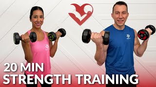 20 Minute Full Body Strength Training Workout with Dumbbells at Home [upl. by Ettelloc440]