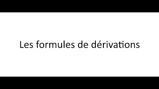 Formules de dérivation [upl. by Blus351]