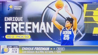 ENRIQUE FREEMAN  INDIANA PACERS  PICK 50  ROUND 2  NBA DRAFT 2024 [upl. by Sandy]