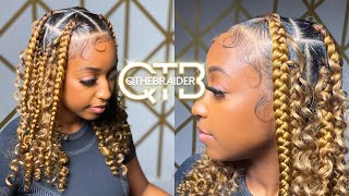 QTHEBRAIDER How To Short Knotless  Curls [upl. by Odlanier]