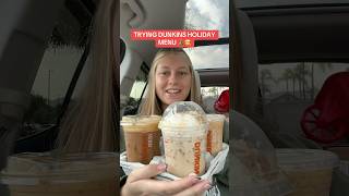 Trying Dunkin’s ENTIRE holiday menu 🤩😋 dunkindonuts fastfood foodie foodlover [upl. by Aiehtela]