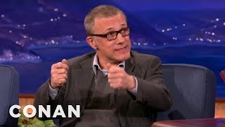 Christoph Waltz Got A GetWell Present From Jamie Foxx  CONAN on TBS [upl. by Rebekkah]