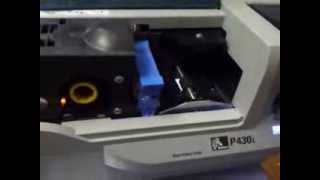 Holographic varnish on pvc card printer zebra P430 [upl. by Airdna]