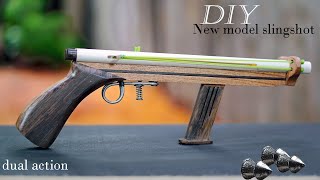 FULL VIDEO  How to make the best dual action slingshot  DIY slingshot [upl. by Luttrell]