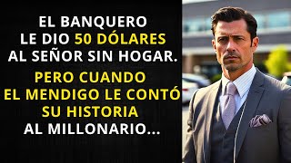 EL BANQUERO LE DIO 50 DÓLARES AL SEÑOR PERO CUANDO EL MENDIGO LE CONTÓ SU HISTORIA AL MILLONARIO [upl. by Littlejohn]